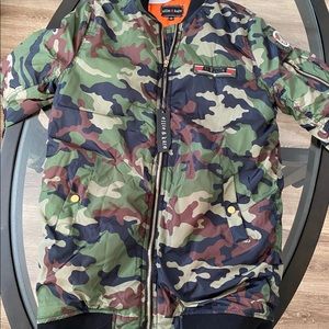 Camouflage Print Oversized Bomber Jacket